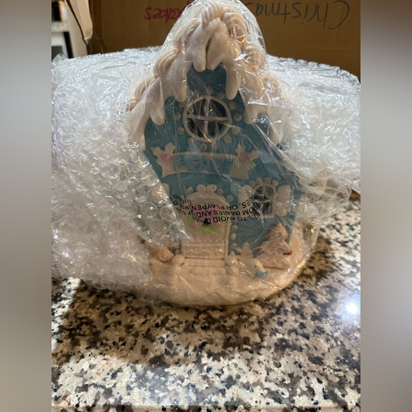 8.5” Peace Blue and White Valerie Parr Gingerbread House - Picture 10 of 12